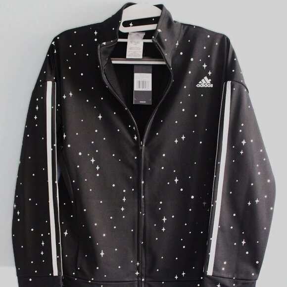 Big Kids Adidas Essential Tricot Tracksuit Set Black Silver Size XL NWT - Picture 1 of 8